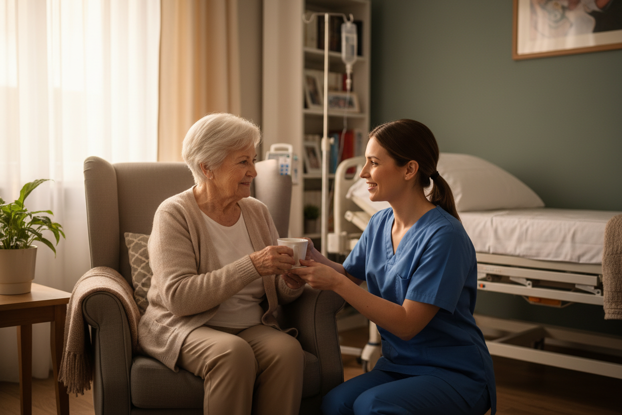 ELDERLY AND CAREGIVER